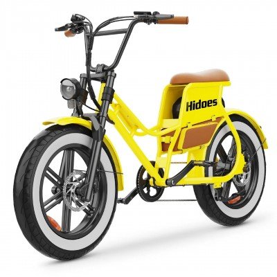 Hidoes C8 Yellow Electric Bike, 700W off road Fat Tire eBike with 48V 17Ah Battery,