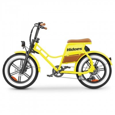Hidoes C8 Yellow Electric Bike, 700W off road Fat Tire eBike with 48V 17Ah Battery,