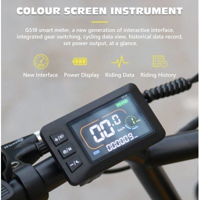 Hidoes C8 Yellow Electric Bike, 700W off road Fat Tire eBike with 48V 17Ah Battery,