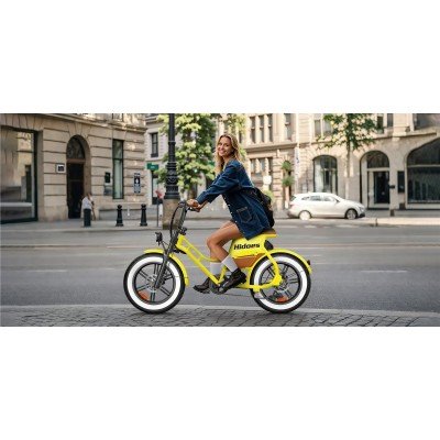 Hidoes C8 Yellow Electric Bike, 700W off road Fat Tire eBike with 48V 17Ah Battery,